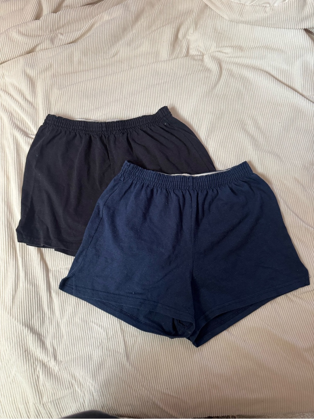 2 pc Soffe Shorts JUNIORS Elastic Waist Lounge Shorts - Black & Navy